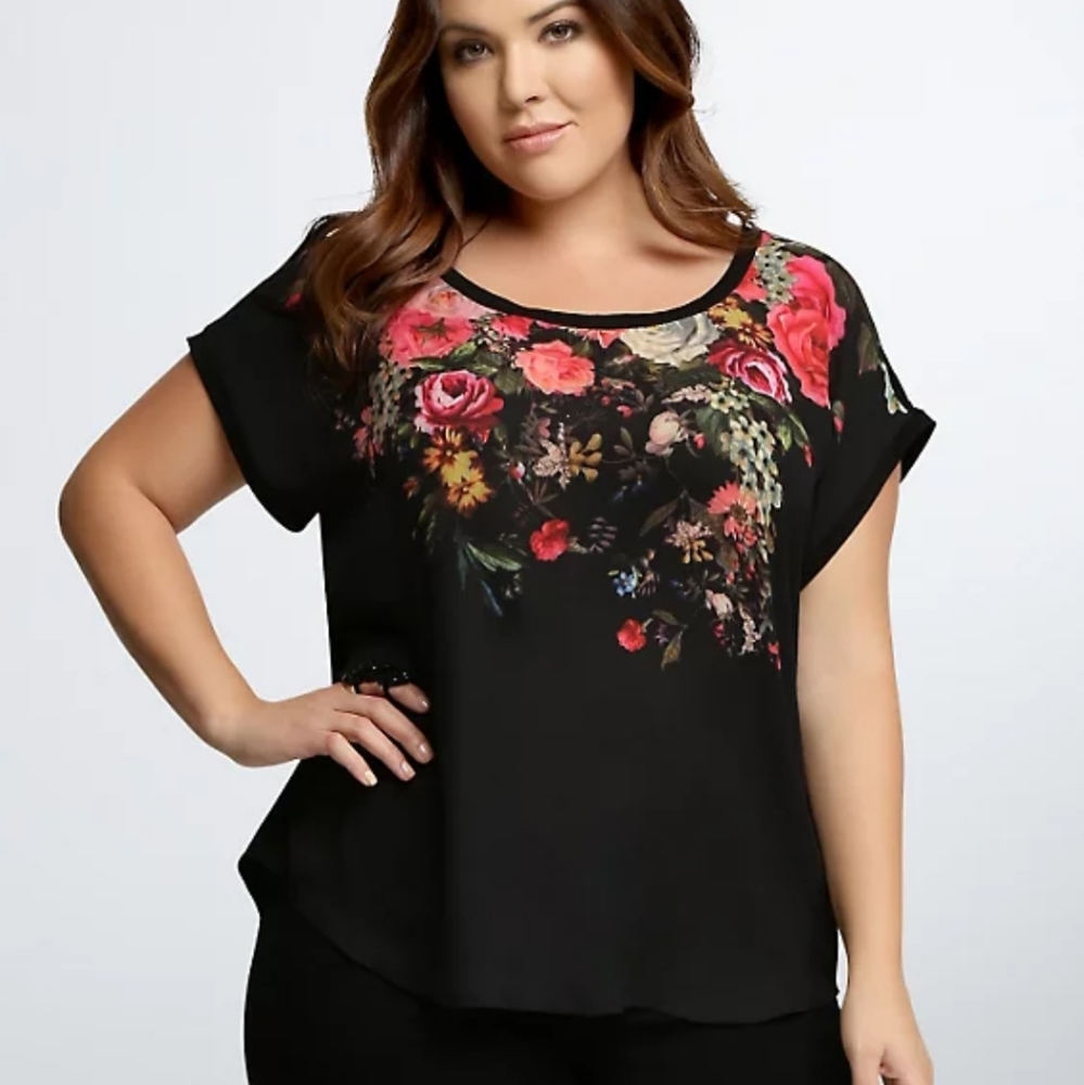 Chiffon front floral top